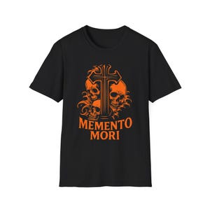 Darkly Stylish Memento Mori T-Shirt, Unisex Tee, Goth Fashion, Skull Graphic Tee, Halloween Outfit, Statement Shirt