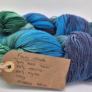 Fairy Glade - Hand Dyed 4ply Fingering Weight Sock Yarn