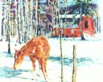 Orange Horse Red Barn