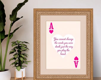 Ace of Hearts Motivational Quote Poster | Museum Grade Poster | Gift