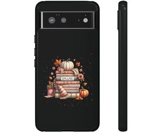 Stacked Books and Pumpkins Phone Case | Just A Girl Who Loves Fall | Gifts for Her