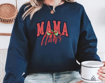 Mama Claws Sweatshirt | Christmas holly crewneck | Gifts for her | Mom