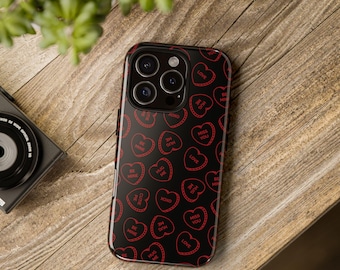 Candy Hearts-telefoonhoesje | Telefoonhoesje Valentijnsdag | Hoesje met Love Candy-print | Valentijnscadeau voor hem/haar | Accessoires voor Valentijnsdag