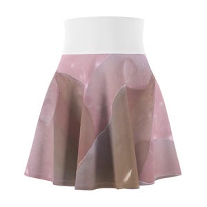 Women&#39;s Skater Skirt | Sparkling Raindrop on Pink Rose