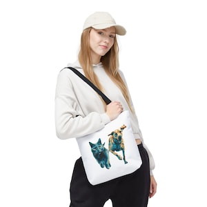 Playful Pet Tote Bag, Cat and Dog Lovers Gift, Animal Lover Bag, Eco-Friendly Shopping Bag, Cute Tote for Everyday Use