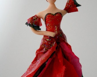 Flamenco Dancer Ornament Hand Sculpted in Clay