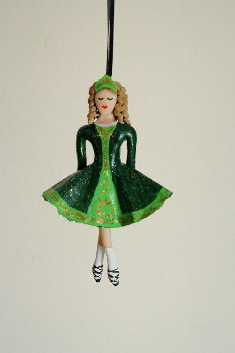Irish Step Dancer Ornament Hand Sculpted in Clay image 4