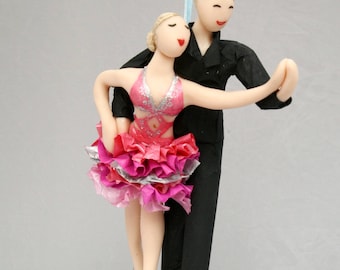 Ballroom Dancer Ornament CUSTOMIZED to your costumes Hand Sculpted in Clay