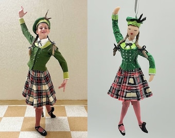 Irish Dancer Ornament CUSTOMIZED to your costume Hand Sculpted in Clay