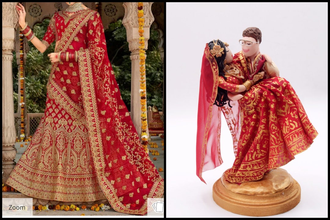 Indian Wedding Cake Topper CUSTOMIZED to Your Features and Attire Hand