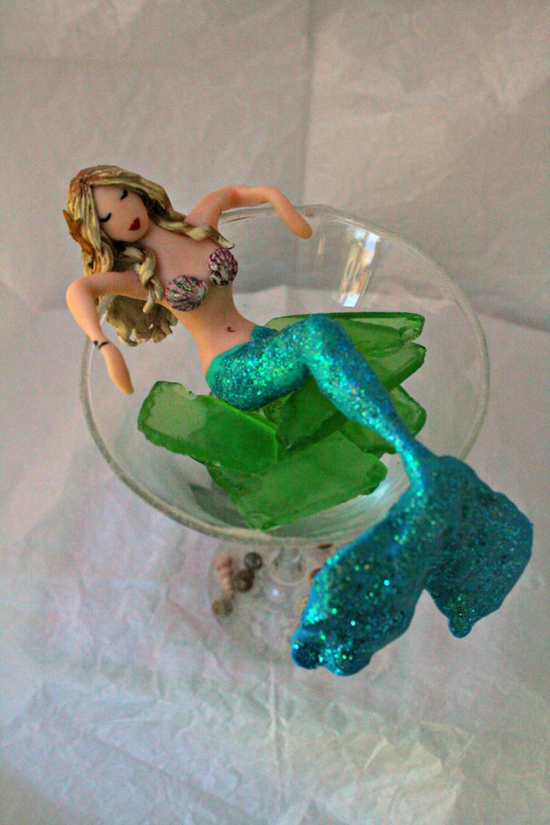 Mermaid in a Martini Glass CUSTOMIZED to Your Features Hand Etsy