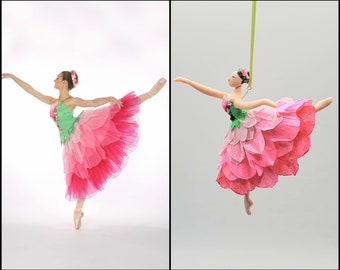 Flower Ballerina Ornament from The Nutcracker CUSTOMIZED to your costume Hand Sculpted in Clay