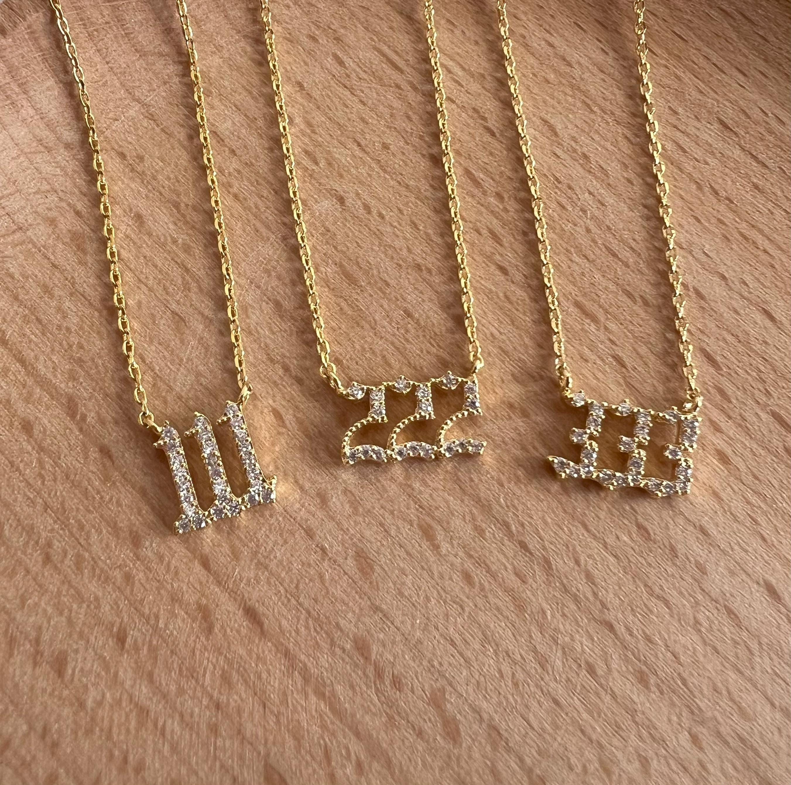 18k Gold Dipped Angel Number Necklace, Jewelry, Spiritual, Manifestation, Dainty, Numerology, Intuition, Meaningful, New Beginnings