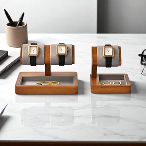 Beechwood Watch & Jewelry Stand: Modern Minimalist Organizer