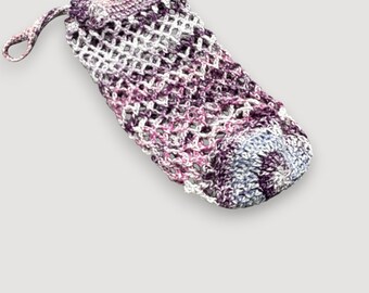 Crocheted Beach Bag and Sunglasses Case Set, Cotton Yarn Summer Tote Bag