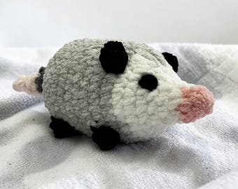 Handmade Crochet Possum Plush | Amigurumi Opossum Toy | Cute Stuffed Animal | Unique Woodland Gift | Small Plushie | Animal Lover