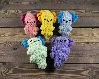 Crochet Axolotl Plushie | Handmade Stuffed Animal | Kawaii Toy | Amphibian Gift | Soft Crochet Plush
