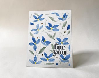 Artisanal Birthday Card for Her – Layered Floral Greeting Card – Pulp Mill and Sheep – Elegant Hand-Finished Card