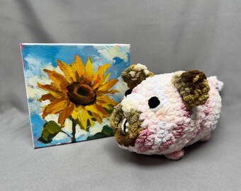 Crochet Pig Plush - Spring Signature Stack - Farmhouse Decor Handmade Hug - Pulp Mill and Sheep - Piglet Adoption Gift