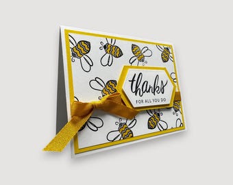 Handmade Greeting Card – Thank You – Artisanal Paper Hug by Pulp Mill and Sheep