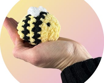 Crochet Amigurumi Mini Bumble Bee Plush  | Handmade Stuffed Kawaii Plushie