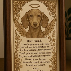 Carta de despedida para tu mascota: Carta imprimible de despedida de tu perro ángel / Regalo digital Rainbow Bridge / Mensaje de consuelo por la pérdida de una mascota