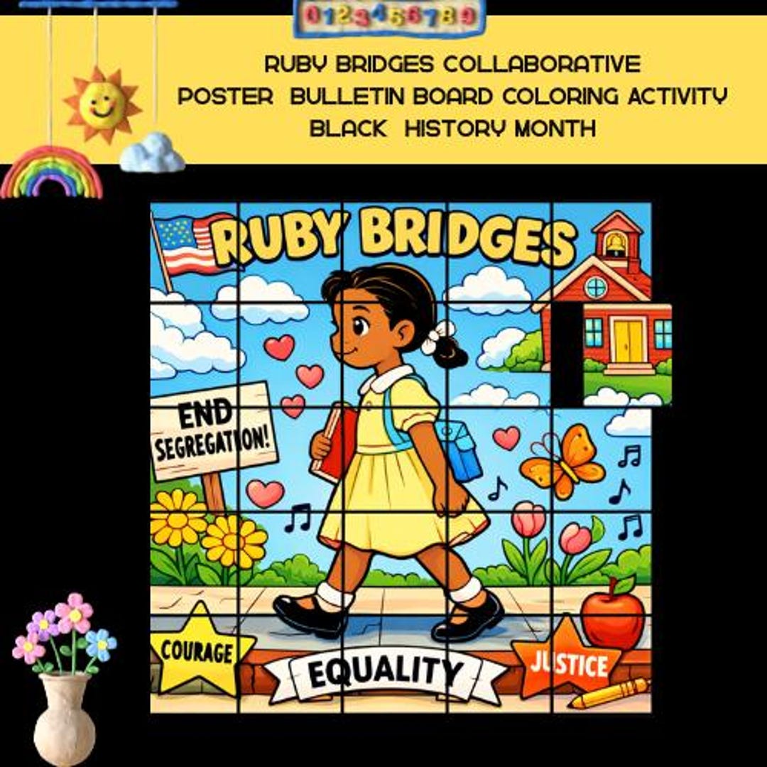 Ruby Bridges Collaborative Poster Coloring Activity, Black Women ...