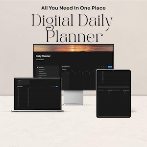Simple Notion Daily Planner Template, All-in-one Digital Planner, Digital Dashboard, Schedule & Notes, Weekly Calendar