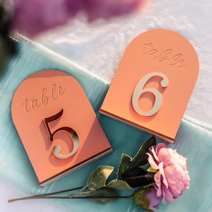 Handcrafted Wooden Table Numbers for Wedding Reception – Minimalist Rustic Table Decor – Event Table Signs for Bride & Groom Celebration