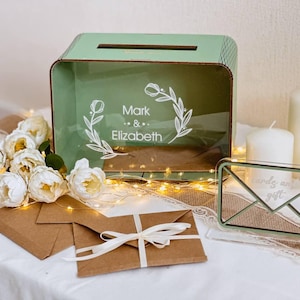Wedding Card Box, Personalized Rustic Wood Decor, Acrylic Gift Envelope Box, Urne Marrige, Anniversary Recipe Card Box, Fall Wedding
