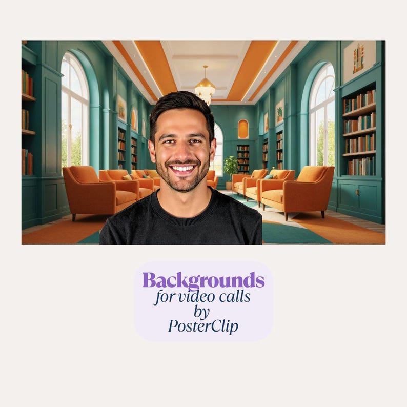 Video Call Backgrounds: Art Deco Library (digital Download) - Etsy