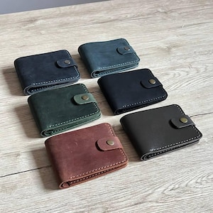Men’s Leather Wallet with Coin Pocket – Handmade Full Grain Leather Bifold Wallet, RFID-Free, Gift for Him