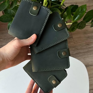 Men’s Leather Wallet with Coin Pocket – Bifold Full Grain Wallet, Handmade Gift for Him, Personalized