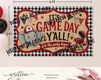 Game Day Banner Template | Tailgate Party Decor | Football Season (Digital Download)