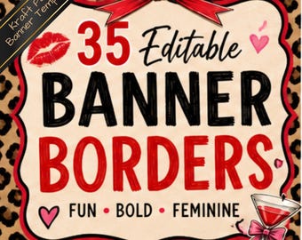 Editable Kraft Paper Banner Borders | 35 Fun, Bold Templates (Canva Download)