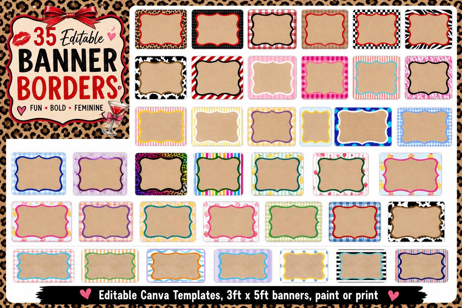 Border Rp Bannar Editable Kraft Paper Banner Borders | 35 Fun, Bold Templates (canva ...