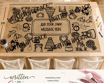 Color Me Wedding/Bridal Kids Coloring Banner Template