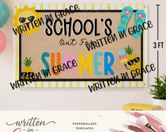 Summer Break Banner | Last Day of School Party Decor (Digital Download)
