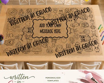 Color Me Kids Coloring Party Banner Template
