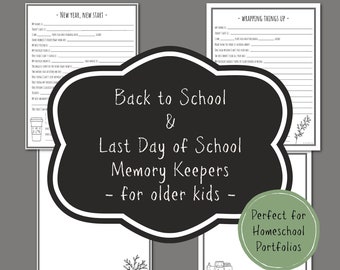 Back to School & Last Day of School "Get to Know Me" Printables - Older Kids Version