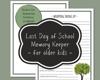 Trees Design End of School Year (upper grades) printable "Get to Know Me" for homeschool portfolios, school memory books, scrapbooks