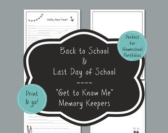 Sea Life Design | Back to School & End of School Year "Get to Know Me" for homeschool portfolios, school memory books, scrapbooks + more