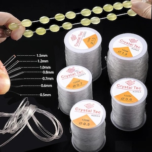 Transparent Elastic Thread Cord 0.5–1.5mm for Jewelry Making, Crystal Stretch String for Bracelets, Necklaces, Beading & DIY Crafts