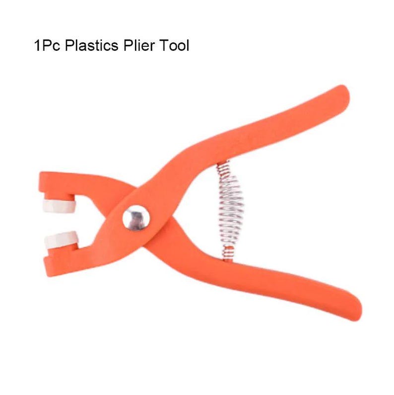 May include: Orange plastic plier tool with white tips and a silver spring. The text "1Pc Plastics Plier Tool" is above the tool. This tool is likely used for crafting or DIY projects.