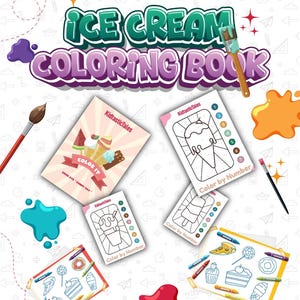 Color and Fun with Ice Cream – Printable Coloring Sheets for Kids, Summer Preschool Activity Pages