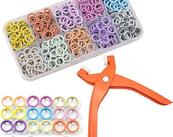 Snap Fastener Kit with Plier Tool – 50 Sets Metal Snap Buttons, Color Hollow & Solid Snaps for Sewing Clothes, Bags And Crafts