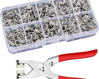 Heavy-Duty Snap Button Kit with Pliers – 50/100/200 Sets for Sewing & Crafts
