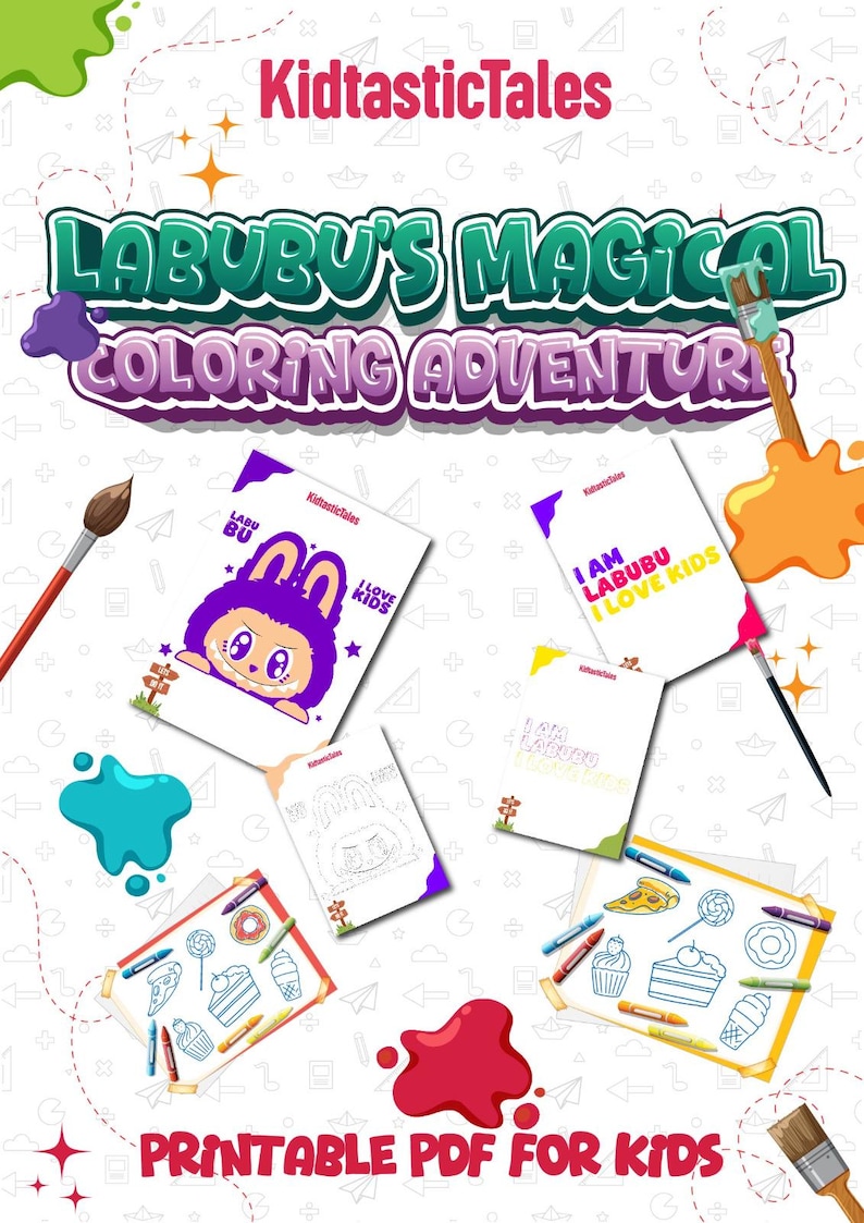 Labubu Coloring Book Printable PDF for Kids – Fun Magical Labubu ...