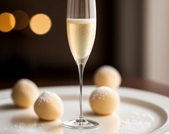 Elegant French Champagne White Chocolate Truffles (16 count)