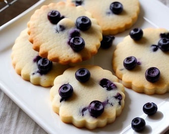 Gourmet Blueberry Butter Cookies (12 Count)